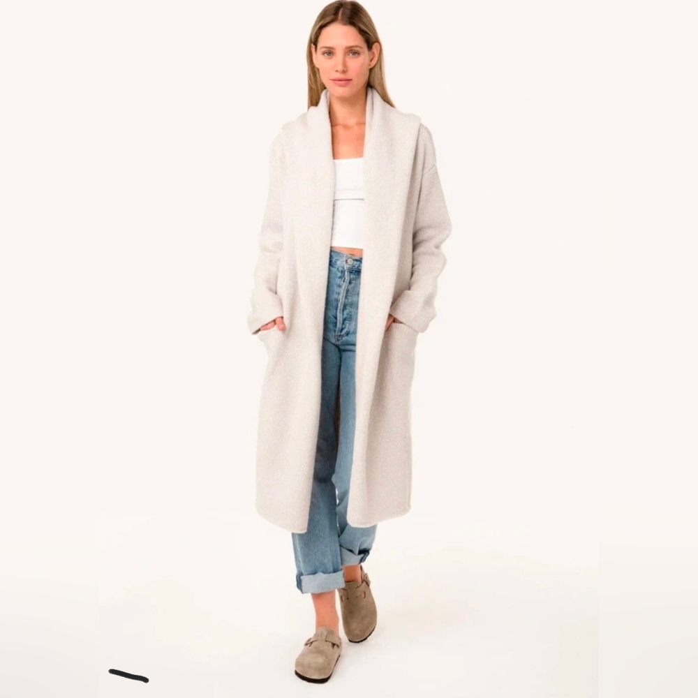 Lovestitch Limited Edition Winter White Textured Knit Coatigan